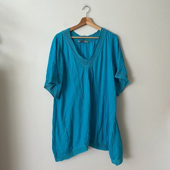 Athleta Nixie Blue Cotton Tunic Swim Cover Up Women's Size XL - Picture 1 of 10